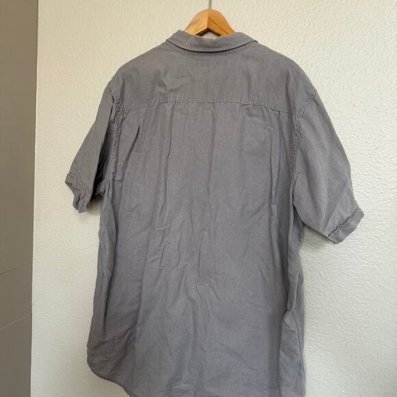 Sean John Mens Button Shirt Linen Cotton Beige 2XL Short Sleeve Front Pockets - Picture 5 of 5